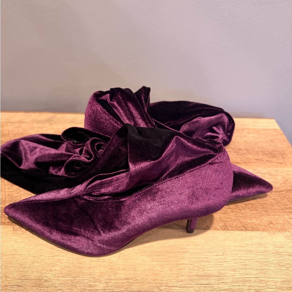 Elegant Purple Velvet Women's Over the Knee Boots